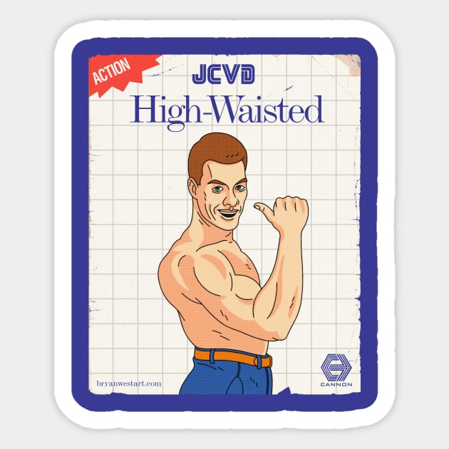 JCVD High-Waisted Jean Sticker by BryanWestArt